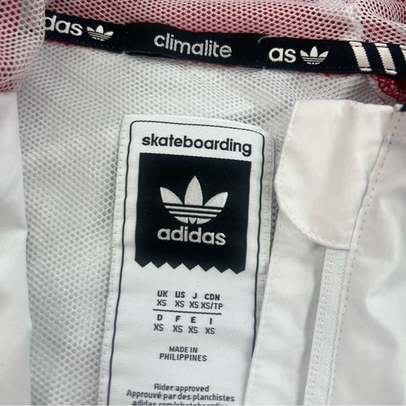 adidas men’s red blue windbreaker XS m149-2 - Picture 3 of 4